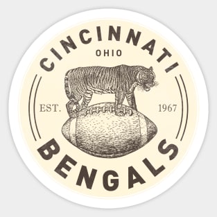 Vintage Cincinnati Bengals by Buck Tee Originals Sticker